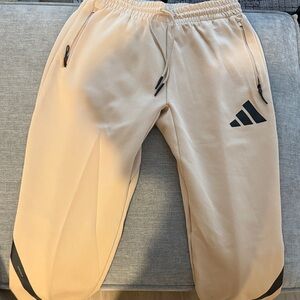 Adidas Beige Joggers with Black Details